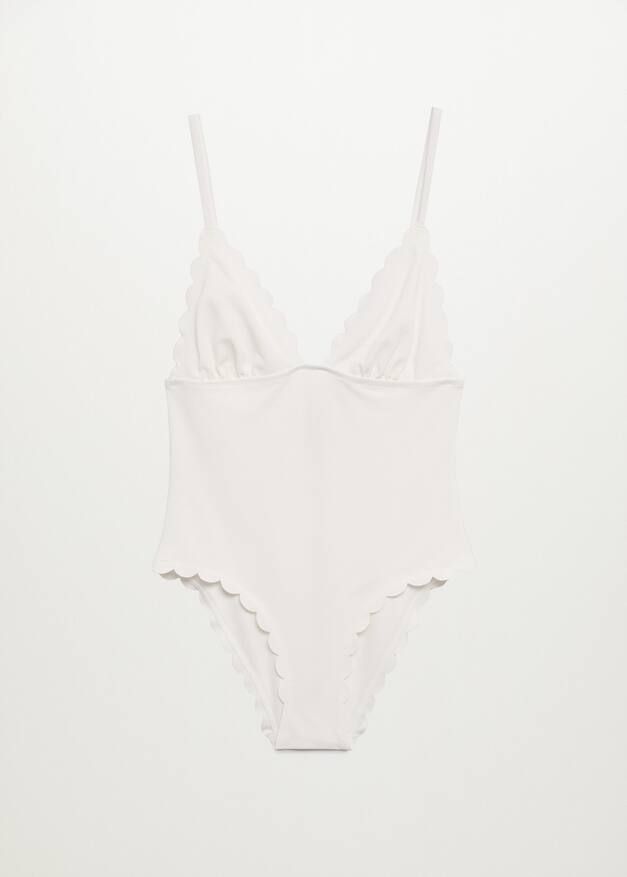 Scallop-textured swimsuit | MANGO (US)