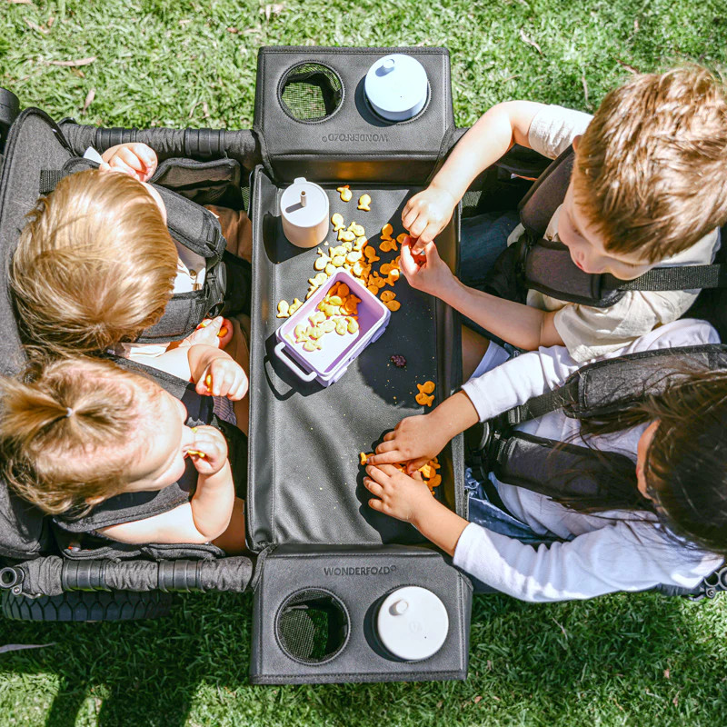 Flex Snack Tray Table with Cup Holders | W-Series Wagons | WonderFold Wagon