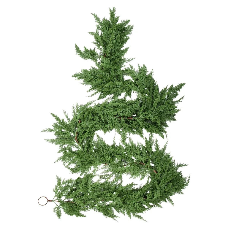 My Texas House Natural Feel Cedar Unlit Artificial Christmas Garland, Green, 9' | Walmart (US)
