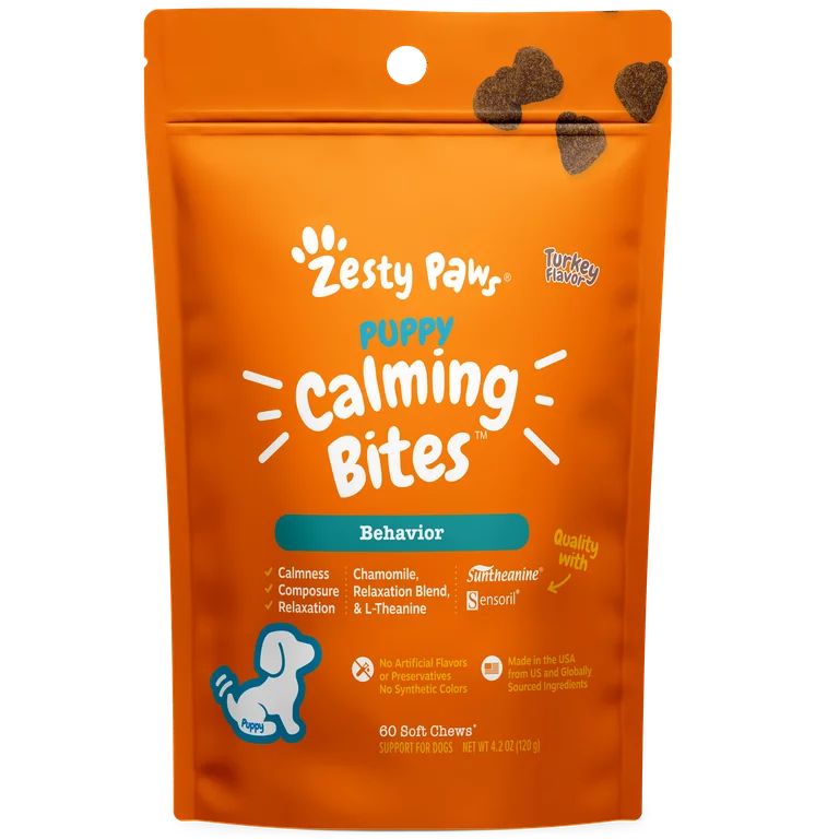 Zesty Paws Calming Puppy Bites, Stress Relief for Dogs, 60 Count - Walmart.com | Walmart (US)