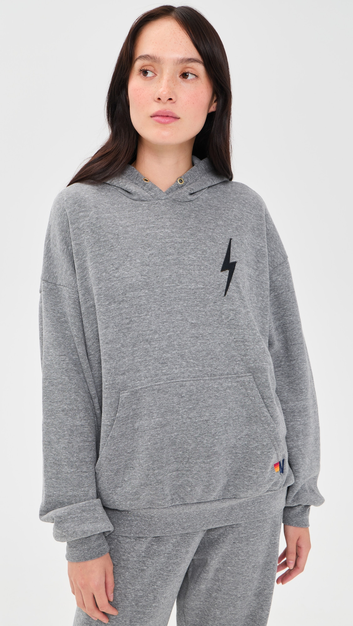 Aviator Nation Bolt Stitch Pullover Hoodie Heather Grey S | Shopbop