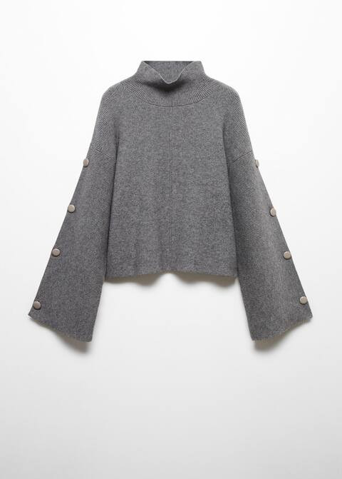 Pull-over manches boutonnées -  Femme | Mango France | MANGO (FR)