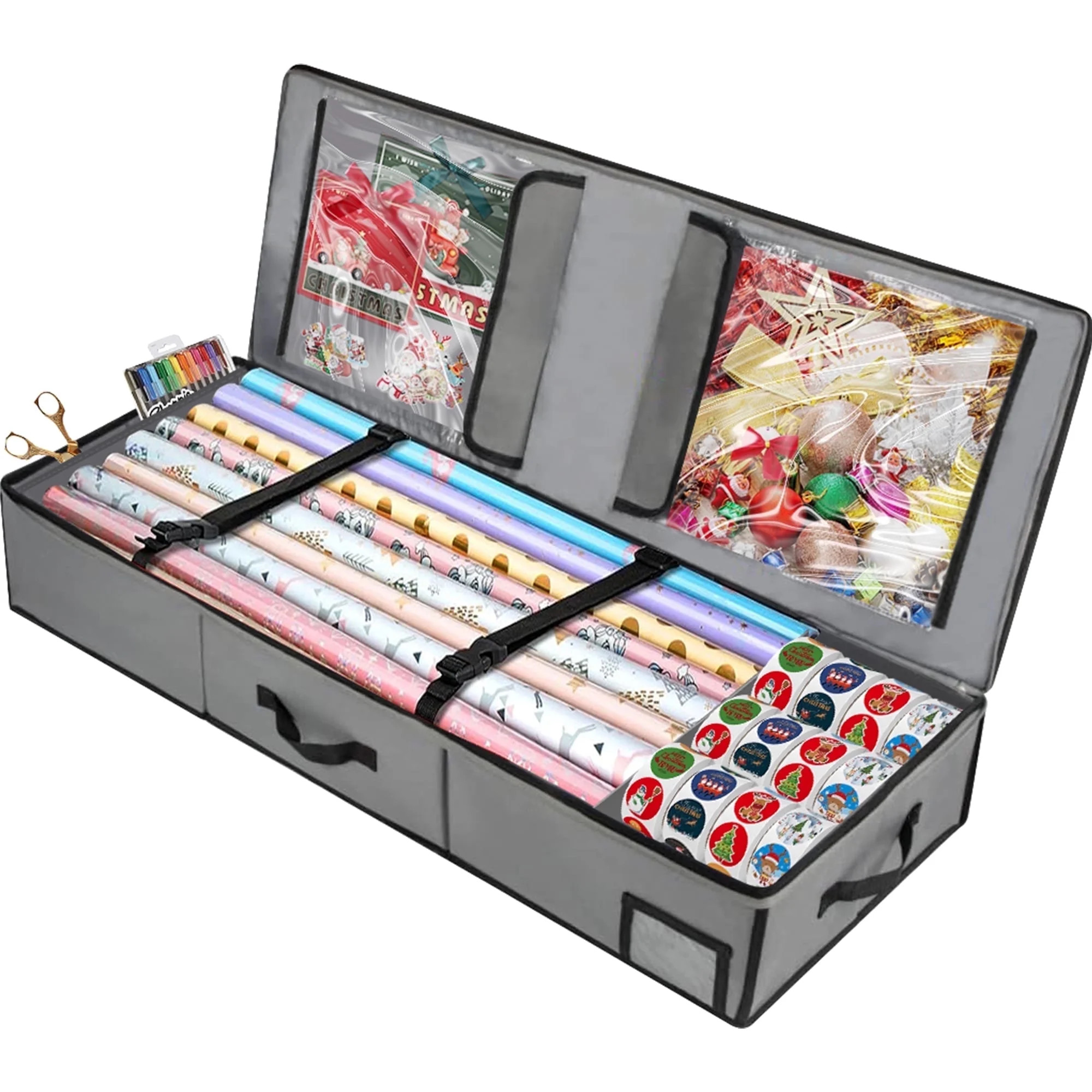 Wrapping Paper Storage Containers - Gift Wrap Organizer, Christmas Wrapping Paper & Holiday Acces... | Walmart (US)