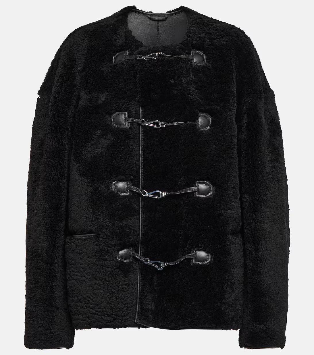 Teddy embellished shearling jacket | Mytheresa (UK)
