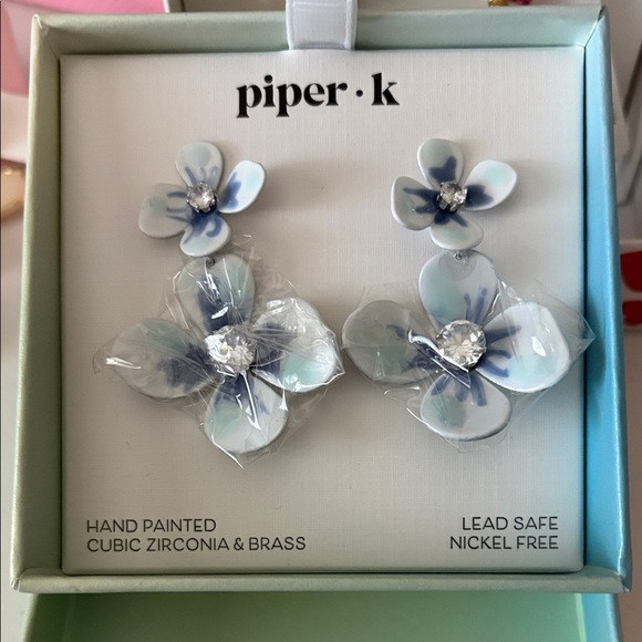 Piper K Blue Floral Earrings | Poshmark