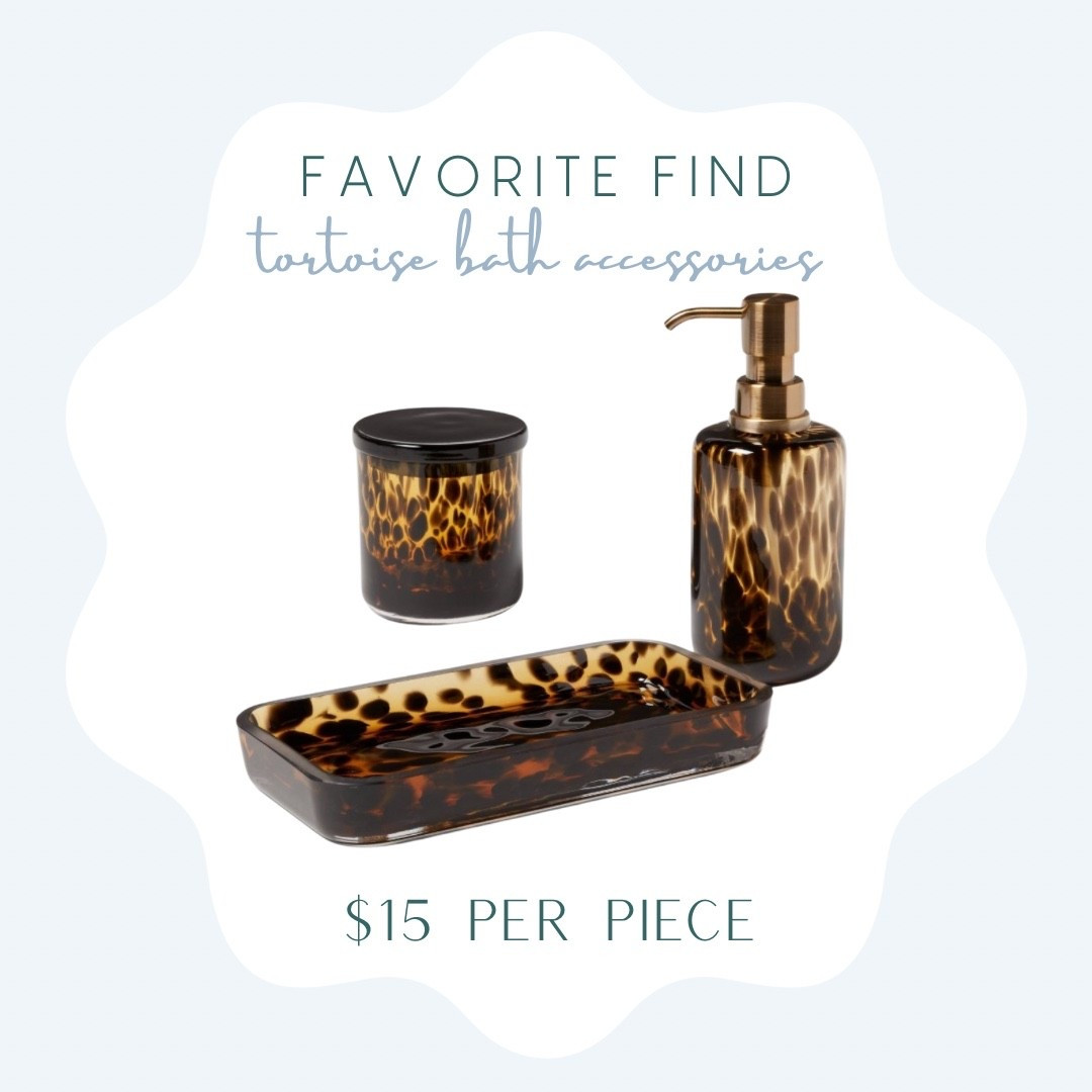 Tortoise bath set only $15 per piece! 

Target, target home, bathroom, bathroom accessories, bathroom refresh