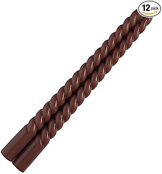 Taper Candles 12 Unscented Mocha Brown 11 in Long Spiral Premium Wax Taper Candles Wedding Party ... | Amazon (US)