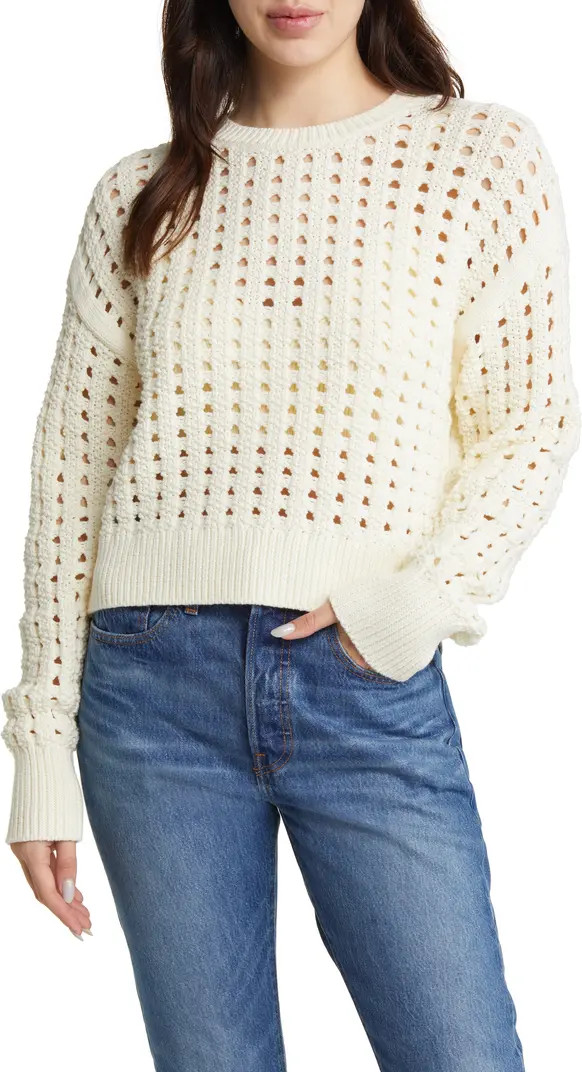 Open Stitch Crewneck Sweater | Nordstrom