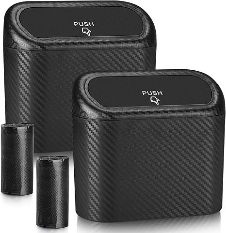 Accmor Car Trash Can with Lid, 2 Pack Mini Vehicle Trash Bin Car Dustbin Garbage Organizer Holder... | Amazon (US)