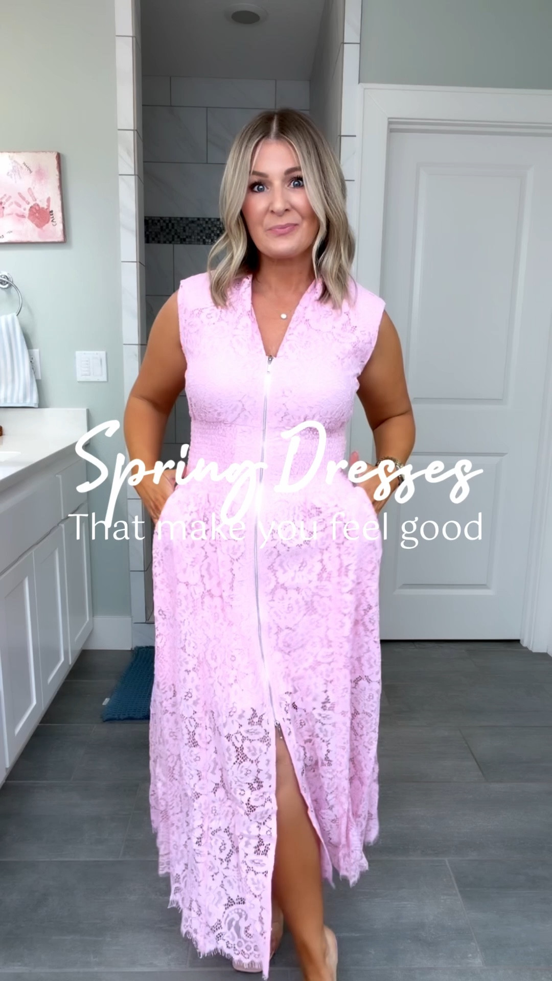 Spring dresses | wedding guest dress | baby shower | bridal shower dress | Kentucky derby party dress | 
Use my code STYLEDBYLUXE20 for a discount 

Small pink lace 
Medium in the other two. They do not have stretch and run small. Size up! 

@Confête 

#LTKSeasonal #LTKPetite #LTKOver40