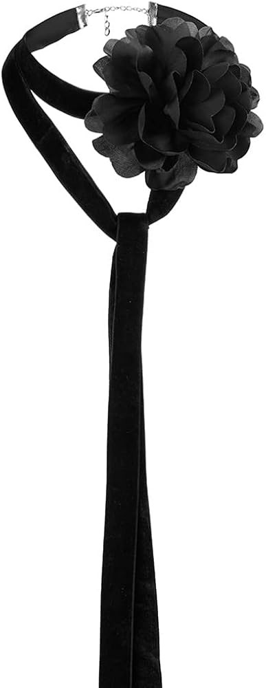 HEIMAXING Black Rose Flower Women's Choker Necklaces with Long Velvet Band | Amazon (US)