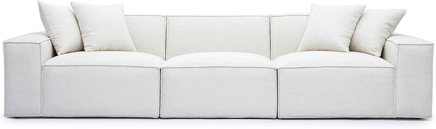 Tov Furniture Mindy Cream Chenille Basketweave Modular Sofa | Amazon (US)