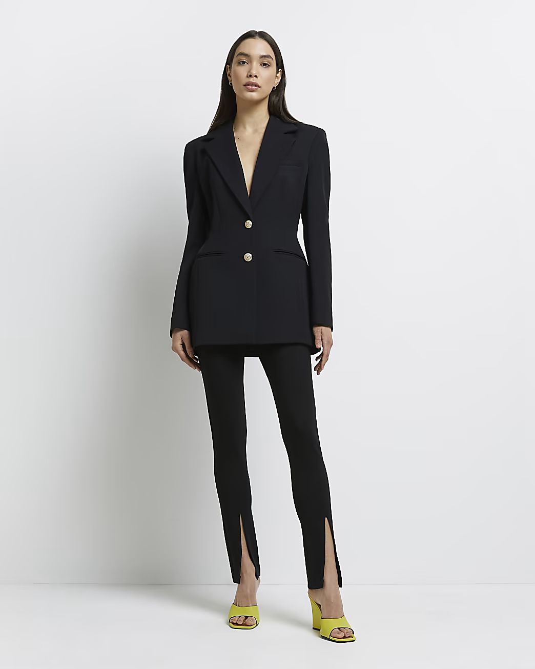 Black tailored blazer | River Island (UK & IE)