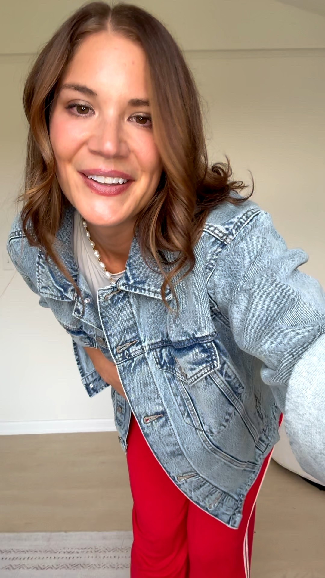 Obsessed with this outfit right now!! It’s so comfortable but looks so put together. Love the red! 

Old navy finds, Track pants, Denim jacket, Style inspo, Style guide, Tall girl approved, Long length pants, Stang and co

#LTKHoliday #LTKTall #LTKSeasonal