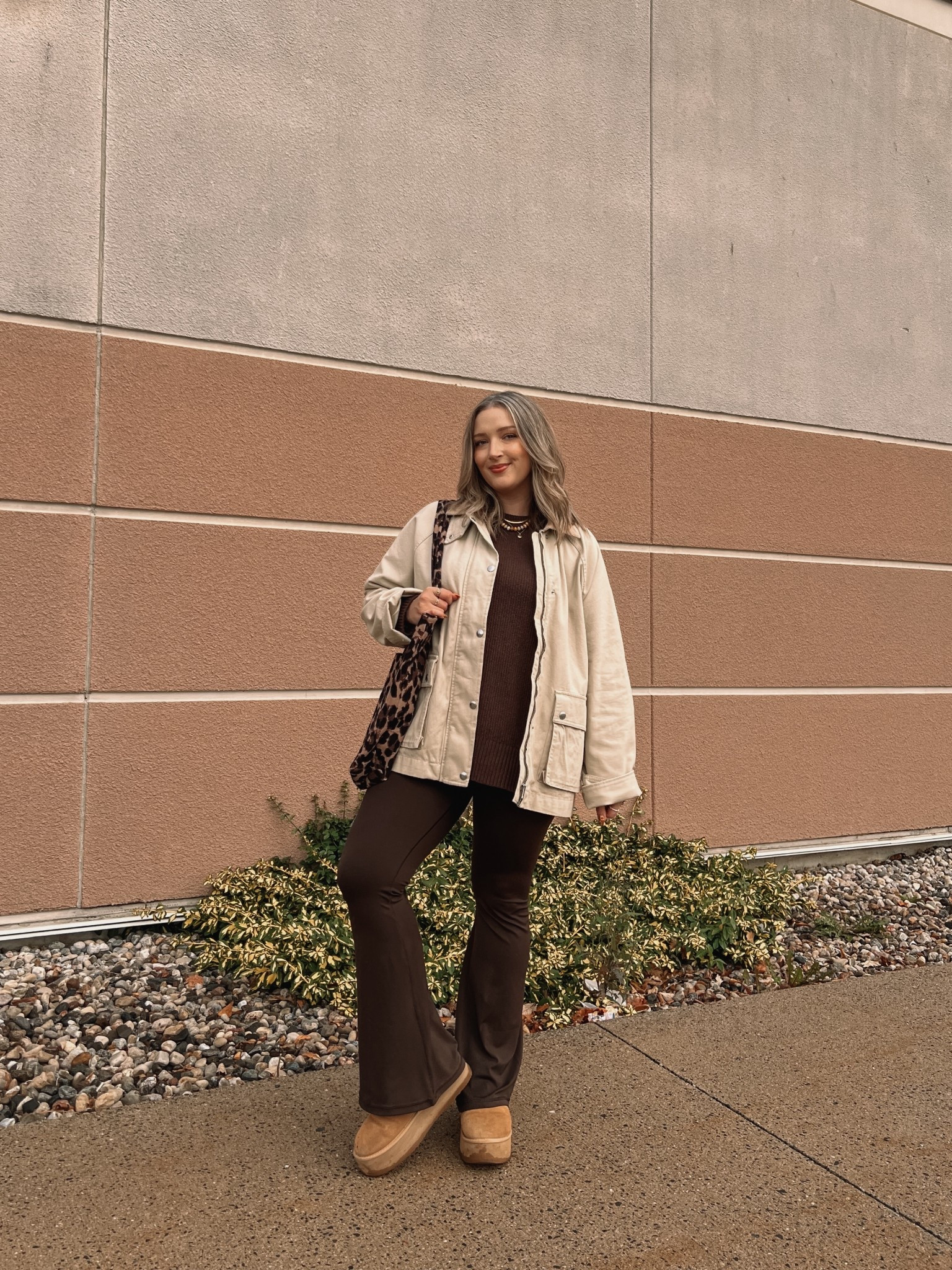 Comfy fall outfit! Wearing my usual size L in the brown flare leggings, sized up to XL in the sweater for an oversized fit (Canadian sweater link in similar products). Ugg look for less boots are Amazon and are holding up so well! I’m usually 9.5-10 and wear a 10. Linked similar barn jackets


#LTKsale #LTKmidsize #LTKfall