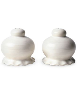 Coton Colors by Laura Johnson Signature White Ruffle Salt and Pepper Shaker Set - White | Macy's