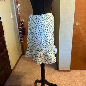 Rebecca Taylor emerald daisy wrap around cotton mini skirt with ruffles size 14 | Poshmark