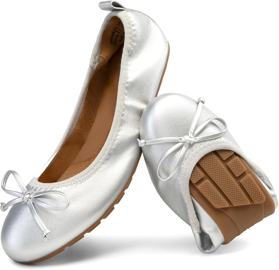DREAM PAIRS Women's Flats, Foldable Ballet Flats for Women, Bowknot Round Toe Comfort Light Weigh... | Amazon (US)