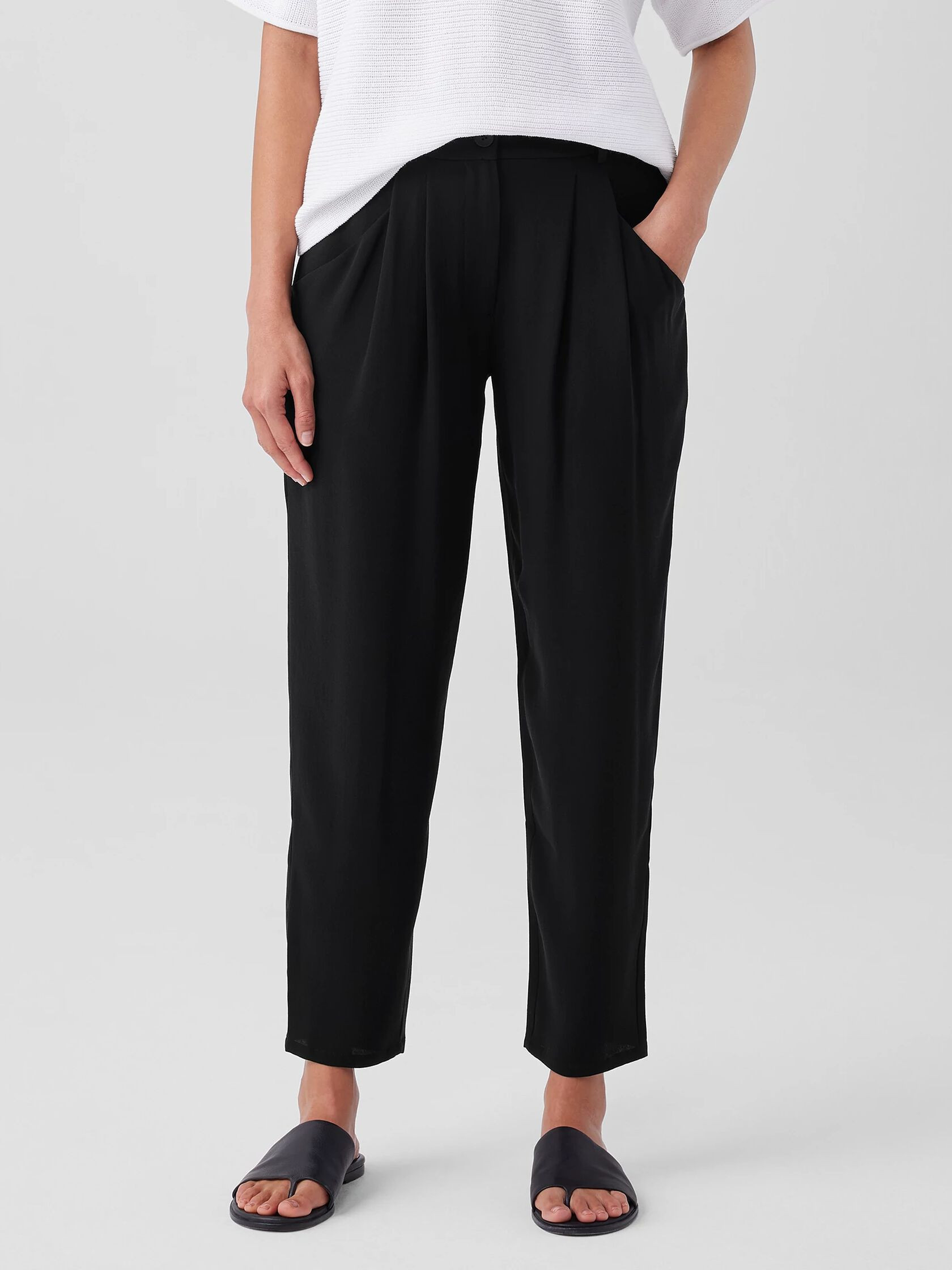 Silk Georgette Crepe Carrot Pant | Eileen Fisher