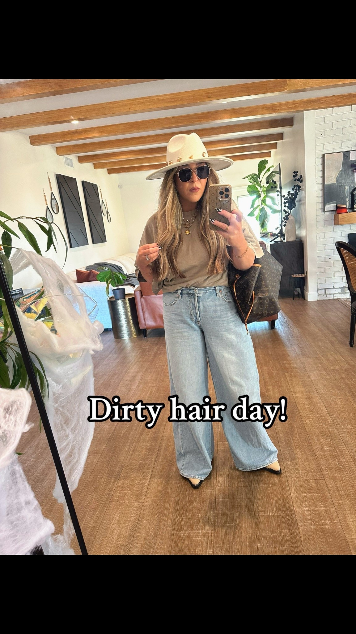 Dressy but casual ft my dirty hair hat!
Hat found in downtown LA at a random store. Shirt from ZARA , love these target jeans. I dress them up or down! 

#LTKFindsUnder50 #LTKStyleTip #LTKMidsize
