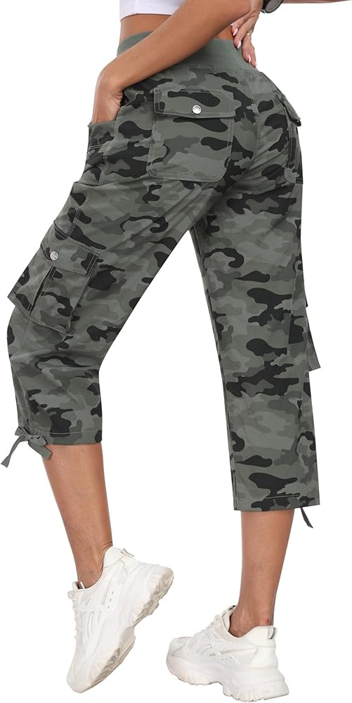 MoFiz Women's Cargo Capris Hiking Pants Lightweight Quick Dry Outdoor Athletic Travel Casual Loos... | Amazon (US)