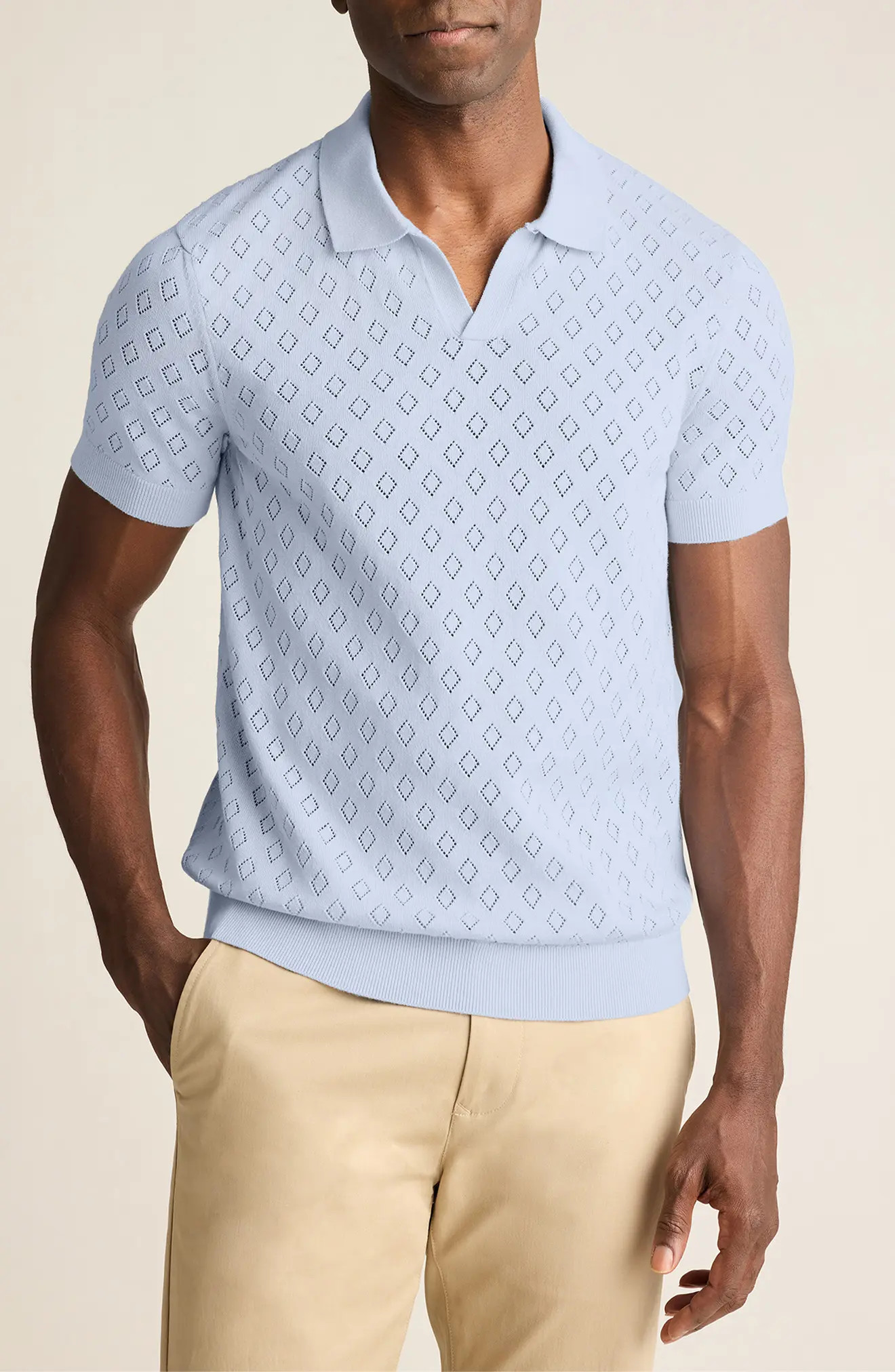 Johnny Collar Pointelle Knit Polo (Men) | Nordstromrack | Nordstrom Rack
