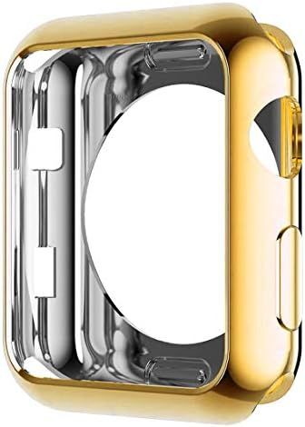 HANKN Compatible with Apple Watch Series 3 2 1 38mm Case, Soft TPU Plated Shiny Cover Iwatch Bump... | Amazon (US)