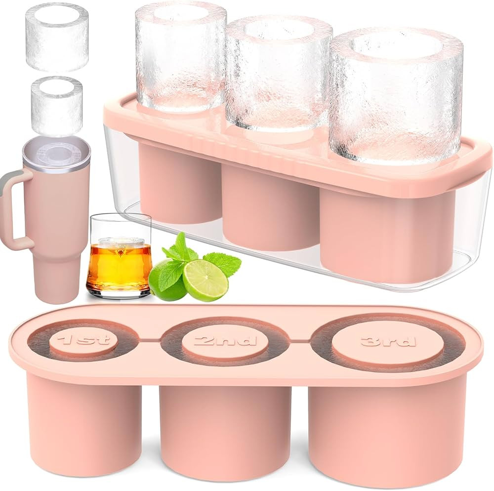 Ice Cube Tray for 30Oz-40Oz Tumbler, 3 Pcs Silicone Hollow Cylinder Ice Mold with Lid and Bin for... | Amazon (US)