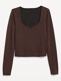 Fitted Rib-Knit Shiny Top for Women | Old Navy (US)