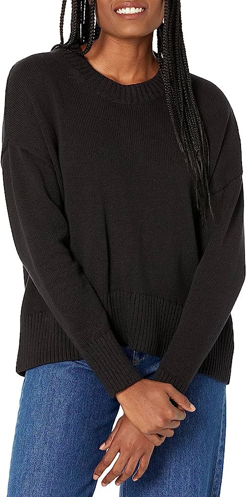 Amazon.com: Daily Ritual Women's Boxy Crewneck Sweater, Black, X-Small : Clothing, Shoes & Jewelr... | Amazon (US)