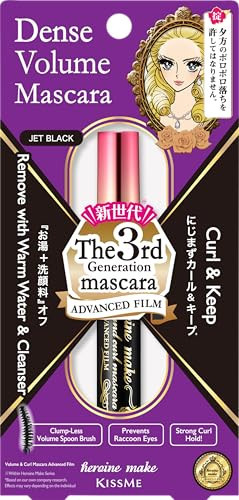 HEROINE MAKE by KISSME Volume & Curl Mascara Advanced Film, Keep Tubing Mascara Waterproof & Long-lasting Dense Volumizing & Curl with Curvy Brush, 6 Natural Serums, Made in Japan 1 EA | Amazon (US)