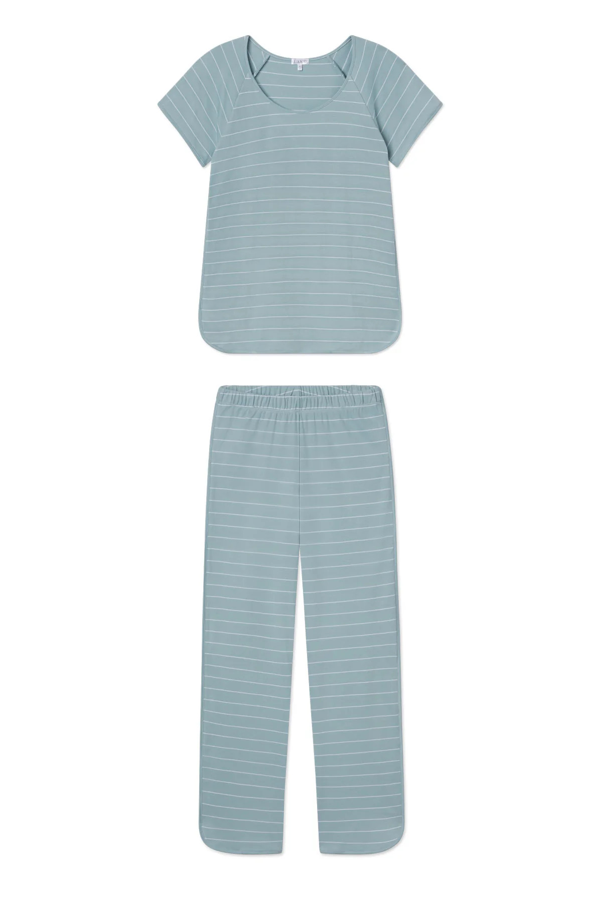 Pima Short-Long Set in Stone Blue Boating Stripe | Lake Pajamas