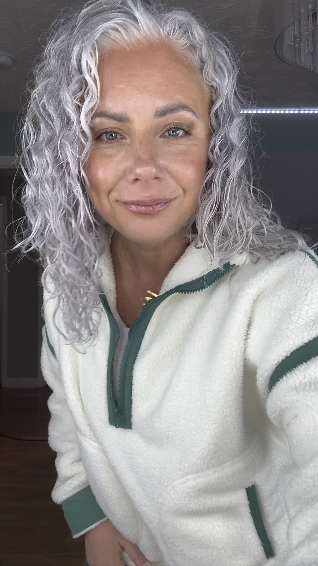 Winter uniform unlocked! ❄️ Obsessed with this cozy combo: a white fleece jacket with the cutest green accents paired with buttery-soft green leggings. Staying warm and stylish has never been easier! 💚✨ #WinterStyle #CozyVibes #OOTD