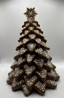 Pottery Barn Gingerbread Tree Cookie Jar Stoneware Christmas Holiday | eBay US