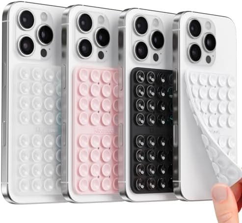 Klearlook 4Pack Silicone Suction Cup Phone Case Mount Double Sided, Sticky Phone Grip for Cell Ph... | Amazon (US)