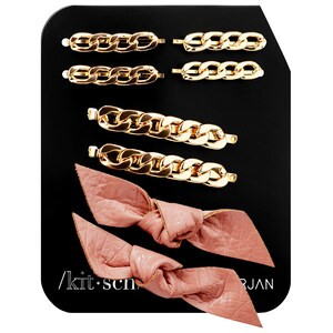 Kitsch x Justine Marjan Chain & Bow Bobby Pin Stacking Set | Sephora (US)