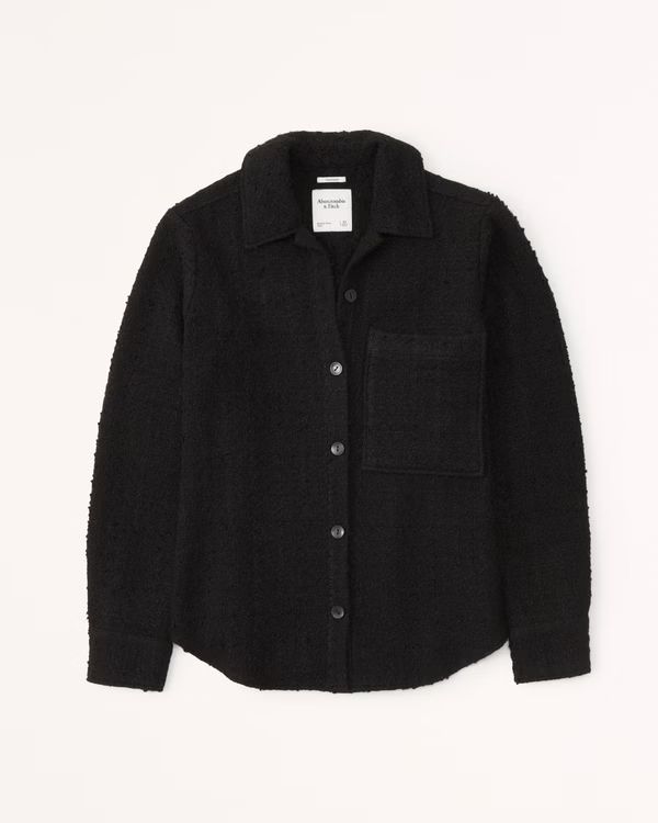 Oversized Tweed Shirt Jacket | Abercrombie & Fitch (US)