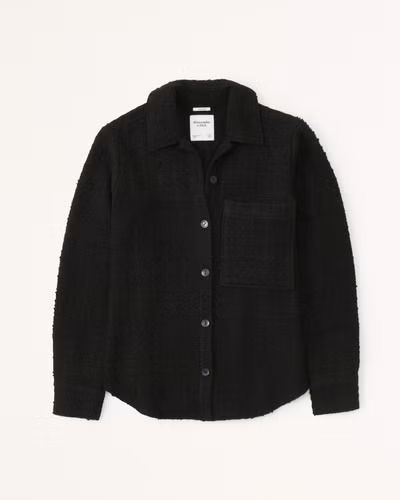Women's Oversized Tweed Shirt Jacket | Women's New Arrivals | Abercrombie.com | Abercrombie & Fitch (US)
