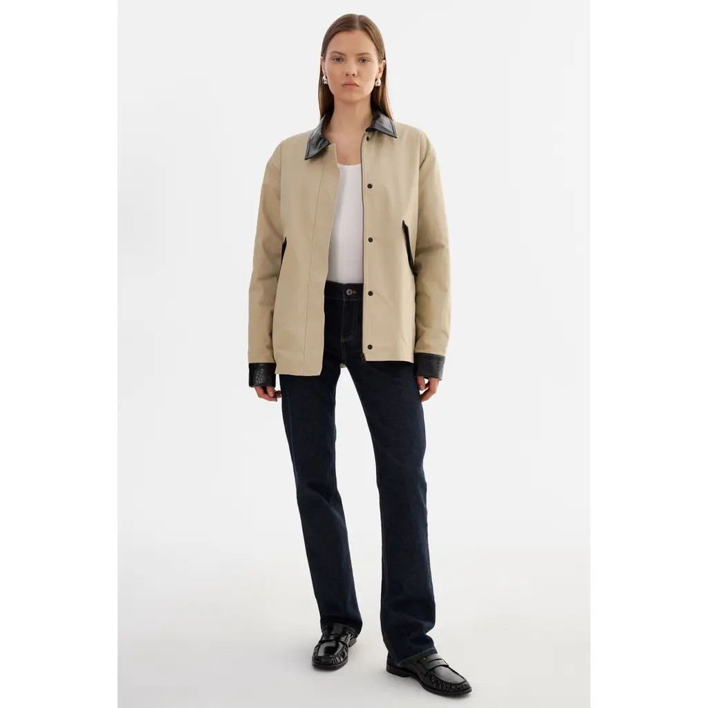 LAMARQUE Olivia | Barn Jacket in Khaki/black at Nordstrom, Size Large | Nordstrom