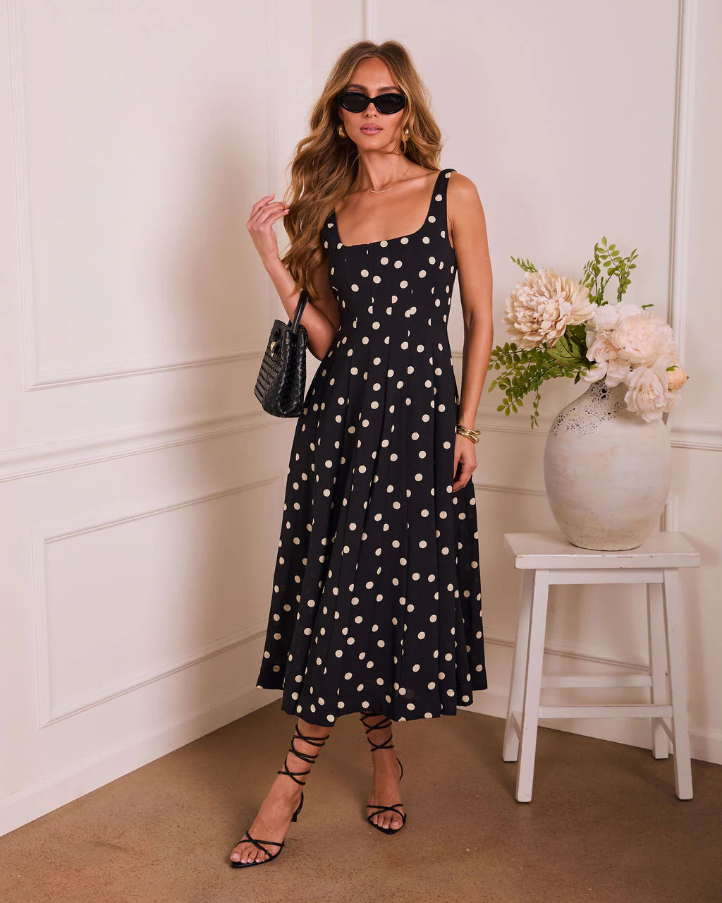 Subtle Allure Polka Dot Maxi Dress | VICI
