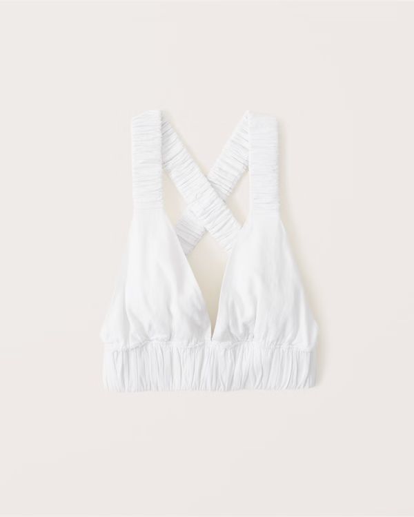 Women's Cropped Scrunchie Strap Top | Women's Tops | Abercrombie.com | Abercrombie & Fitch (US)