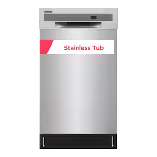 18 In. in. Front Control Built-In Tall Tub Dishwasher in Stainless Steel with 6-Cycles, 52 dBA | The Home Depot