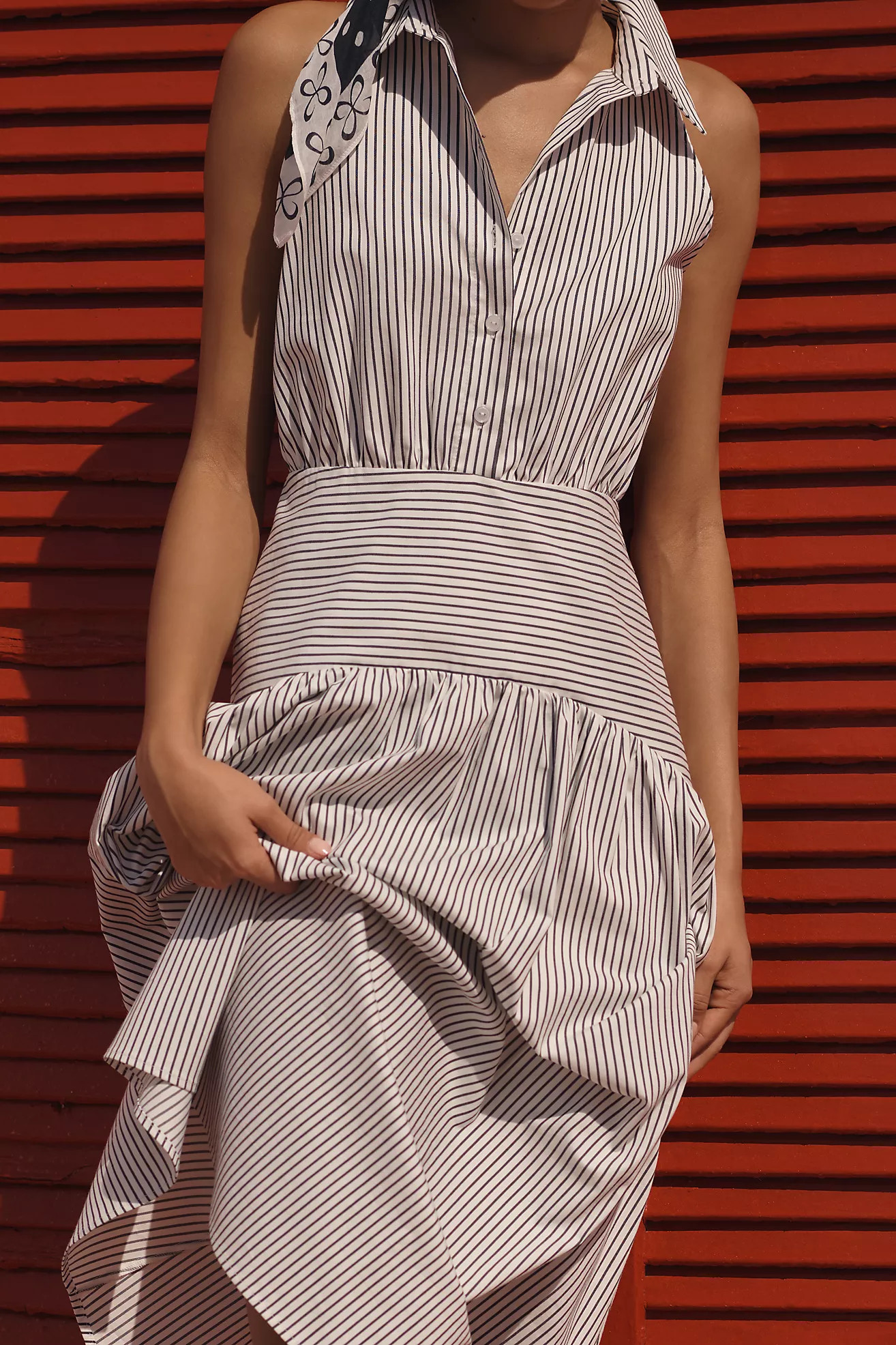 The Tobie Drop-Waist Midi Shirt Dress by Exquise | Anthropologie (US)