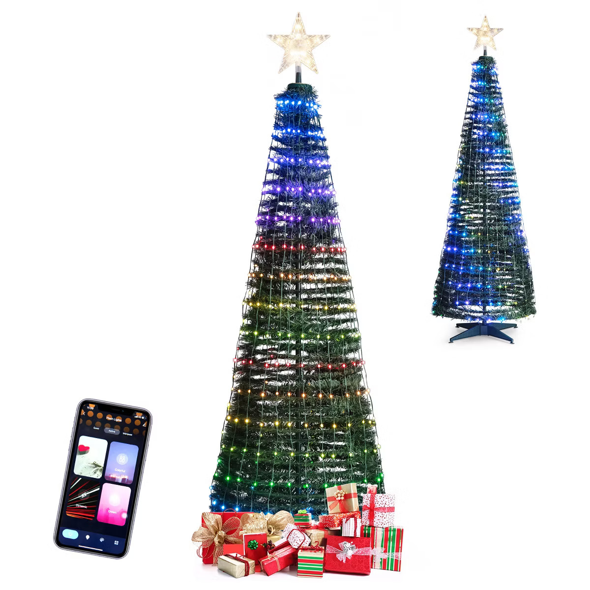 Costway 6.2 FT Pop-up Lighted Christmas Tree Pre-Lit Xmas Tree W/282 RGB LED Lights | Target