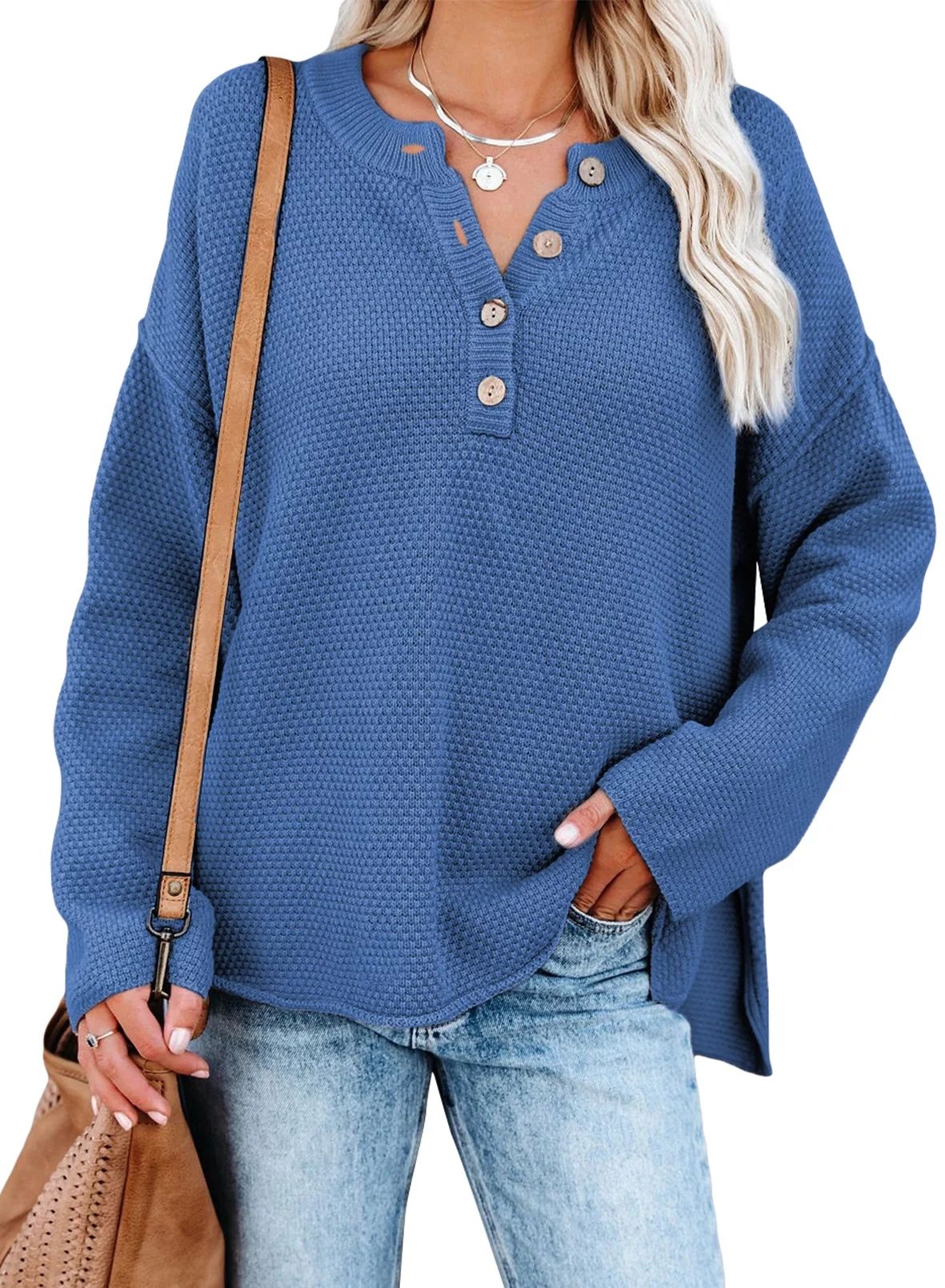 Aleumdr Womens Plus Size Sweater Casual Long Sleeve Fall Winter Warm Pullover Tops 16 18 | Walmart (US)