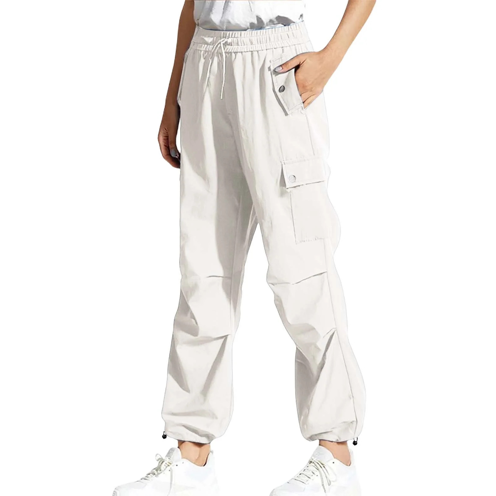 Valueadd Women's Cargo Baggy Wide Leg Pants Hip Hop Y2K Streetwear Leisure Jogging Bottoms With E... | Walmart (US)