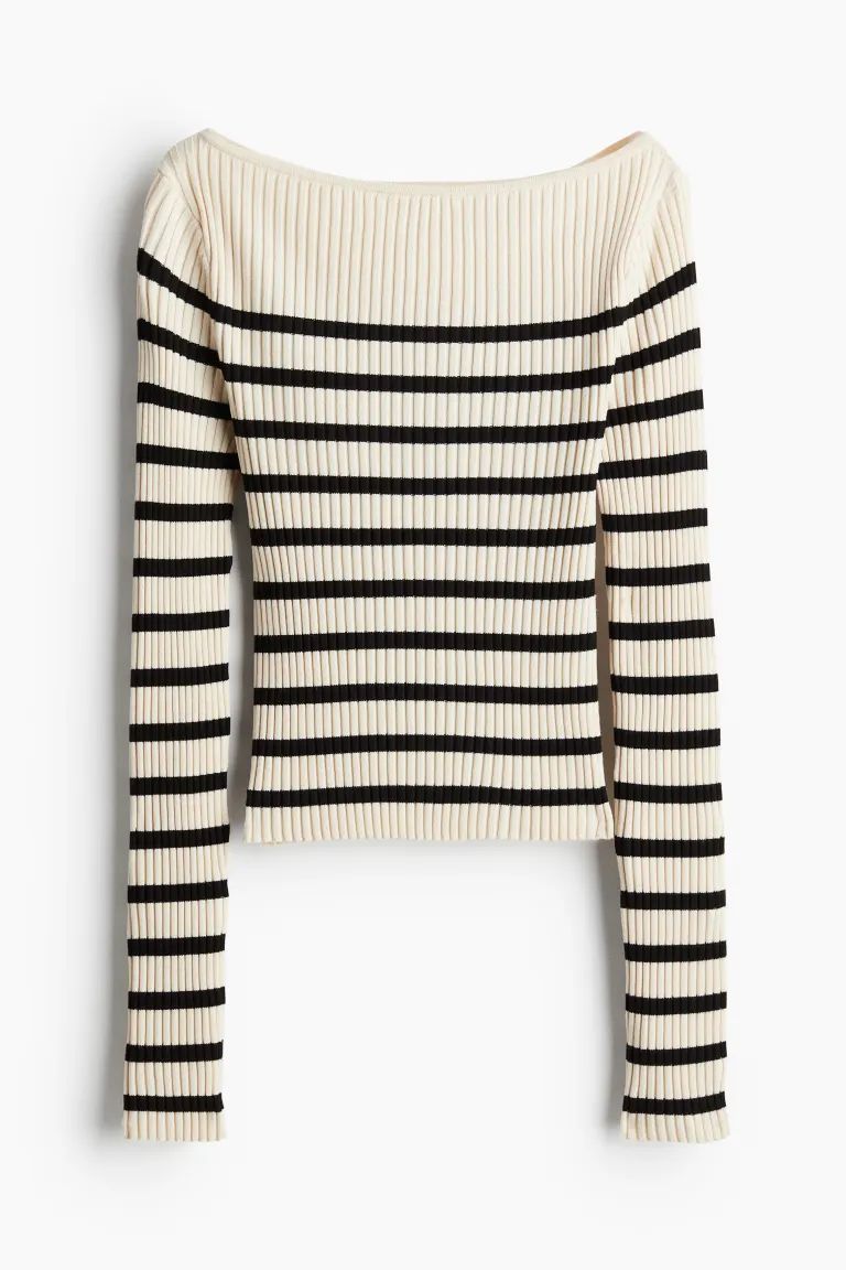 Rib-knit Boat-neck Top | H&M (US + CA)