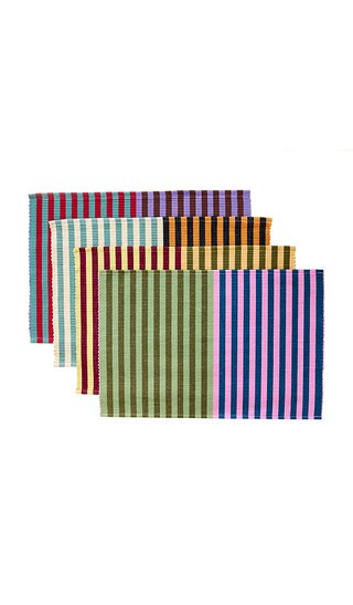 Dusen Dusen Set Of 4 Dual Stripe Placemats in Purple. | Revolve Clothing (Global)