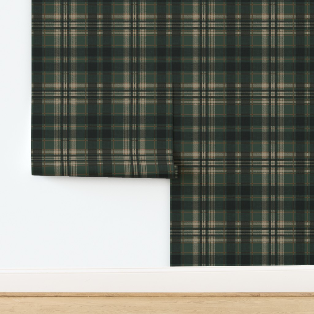 Cabin Plaid -Elegant Green Wallpaper | Spoonflower | Spoonflower