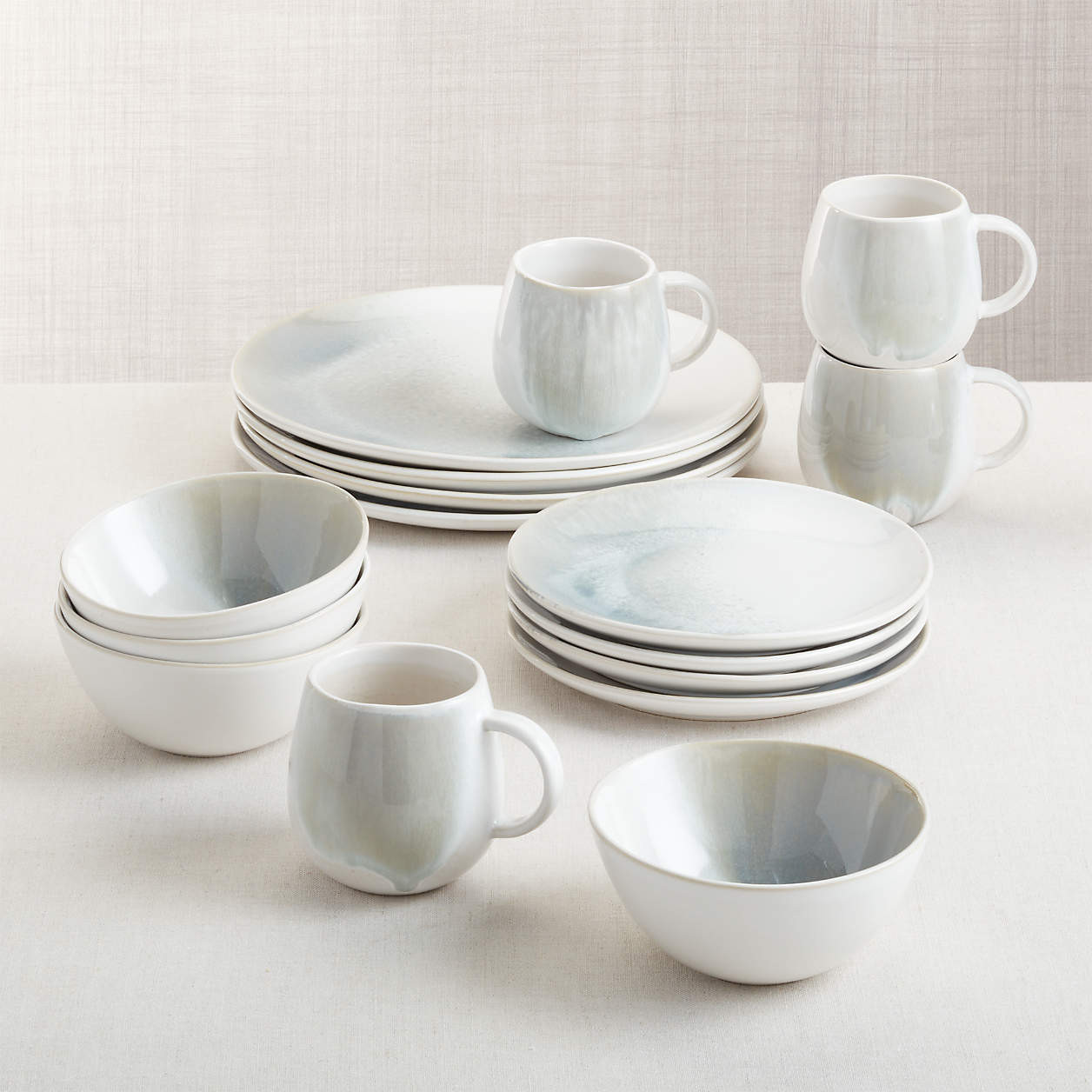 Ora Stoneware Dinnerware 16-Piece Set + Reviews | Crate & Barrel | Crate & Barrel